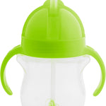 Munchkin Any Angle Sippy Cup for Toddlers, Spill Proof Weighted Straw Cup with Transition Handles for Babies 6 Months and Up, 7 Ounce, Green
