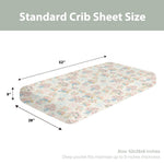 Pastel Floral Bows Baby Crib Sheets for Boy Girl 28"x52" Preppy Floral Pink Blue Bows Soft Snug Fitted Crib Mattress Covers Boho Flowers Spring Summer Baby Sheet Fits Crib & Toddler Bed Mattresses