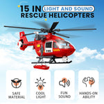 CSDCSD Kids Toys for 3 4 5 6 7 Years Old Boys, Large Helicopter Toy,Police Toys Crane Toy with Lights and Sounds,with Cargo Basket,Toddlers Gifts