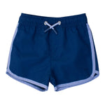 RUGGEDBUTTS Boys UPF50+ Sun Protection Dolphin Hem Swim Trunks - Hibiscus Dreams, 3T