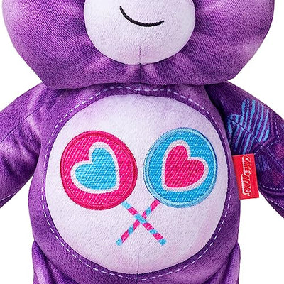 Care Bears 14" Medium Plush Denim Bear - Share Bear - Purple Plushie for Ages 4+ – Stuffed Animal, Super Soft and Cuddly – Good for Girls and Boys, Collectors, Great Valentines Day Gift for Kids