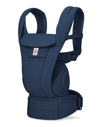 Ergobaby Omni Deluxe Baby Carrier for Newborn to Toddlers 0-48 Months (7-45 lbs) - 4-Position 100% Premium Cotton Baby Carrier with Ergonomic Support, Storage Pockets, and Sun Hood - Midnight Blue