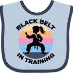 inktastic Girls Karate Black Belt in Training Baby Bib