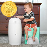 Prince Lionheart Diaper Twist'R - Outsmarts Odors With Patented Twist Technology, Trash Can for Bathroom, Diaper Pail With 2 Refill Bags & 2 Charcoal Sachets