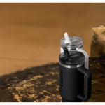 Stanley Quencher ProTour Flip Straw Tumbler with Leakproof Lid 30 oz | Built-In Straw & Handle | Cupholder Compatible for Travel | Insulated Stainless Steel Cup | BPA-Free | Black