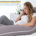 INSEN Pregnancy Pillows for Sleeping, Maternity Pillow with Cooling Cotton Cover, C Shaped for Pregnant Women (Purple Jersey)