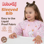 Bib for Baby Girls and Boys Aged 6-24 Months, Water-Resistant, Baby Bibs for Eating, Waterproof Fabric Sleeved Smock