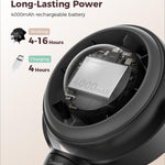 SWEETFULL Baby Stroller Fan - 4000mAh Rechargeable 4-Speed Quiet with LED Display & Night Light, Mini Portable 360° Clip On Safe Fan for Car Seat, Crib, Travel - Black