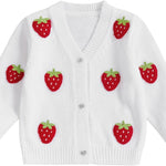 Infant Baby Girl Cardigan Sweaters Toddler Floral Embroidery Button Up Knit Tops Fall Winter Knitwear Clothes