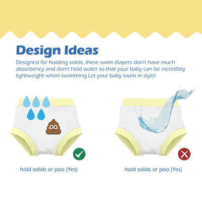 ALVABABY Swim Diapers 3pcs Baby & Toddler Reusable Waterproof Swimming Diaper for Boy's and Girl's for Swim Classes 3XBS03-2-3T