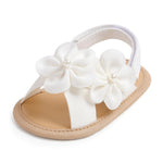 Doloame Baby Girls Sandals Princess Dress Wedding Flats Shoes Non-slip Soft Sole Toddler First Walker Crib Shoes (White 2, 12-18 Months)