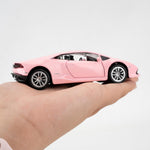RMZ City 1/36 Scale Lamborghini Huracan LP610-4 Casting Car Model, Zinc Alloy Toy Car for Kids, Pull Back Vehicles Toy Car for Toddlers Kids Boys Girls Gift (Pink)