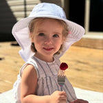 2-Pack Toddler Baby Sun Hat Summer UPF 50+ Protection for Boys Girls Kids Adjustable Beach Hats with Bucket Wide Brim Age 1-7 Years Outdoor(Small,Pink + White)