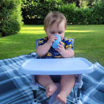 PandaEar 2 Pack100% Tiny Silicone Drinking Training Cup for Baby and Toddler (Blue/Green)