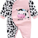 Baby One Piece Romper Soft Cotton Sleepwear Footed Jumpsuit for 0-12 Month Infant