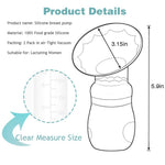 2 Pack Silicone Manual Breast Pump with Protective Lid, 100% Food Grade Silicone, Whole Shaped Technology, BPA-Free(Yellow)