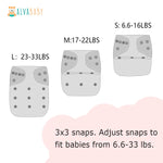 ALVA 6 Pack Cloth Diaper with 12 Inserts One Size Adjustable Washable Reusable Diaper Cover for Baby Girls and Boys