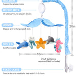 FEISIKE Baby Crib Mobile with 35 Lullabies, 3 Modes Rotation & Music, Adjustable Volume, Nursery Decor for Boys and Girls (Ocean Theme)