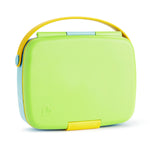 Munchkin Lunch Bento Box for Kids and Toddlers, Includes Stainless Steel Utensils, BPA-Free, 18 Months and Up, Blue/Green/Yellow