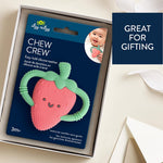 Itzy Ritzy Strawberry-Shaped Baby Teether with Handles – Silicone Teether for Babies with Easy-Grab Handles and Textured, Teethable Surfaces – Baby Teething Toy for 3 Months & Up (Strawberry)