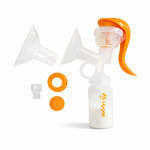 Hygea manual breast pump with accessories on a white background