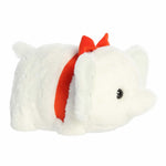 Aurora® Festive Spudsters™ Winnie White Elephant™ Stuffed Animal - Round Shape Makes for Comforting Cuddles - Perfect for Holiday Decorations or Gifts - 11 Inches