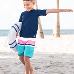 RUGGEDBUTTS® Baby/Toddler Boys Navy Short Sleeve Rash Guard - 12-18m