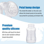 Elfzone Manual Breast Pump - Adjustable Suction Silicone Hand Pump Breastfeeding, Small Portable Manual Breast Milk Catcher Baby Feeding Pumps & Accessories, White, Mother’s Day Gifts