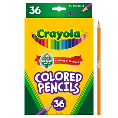 Crayola Colored Pencils (36ct), Kids Pencil Set, Pre-Sharpened Coloring Book Pencils for Kids & Adults, Arts & Crafts Supplies, Coloring Gift, Ages 3+