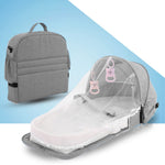 Foldable Travel Cot, Multifunctional Waterproof Outdoor Portable Travel Cot (Grey)