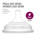 Boon Nursh Reusable Silicone Pouch Baby Bottles - Slow Flow Nipple - Silicone Baby Bottle Pouch and Nipple - Baby Feeding Essentials - Gray - 0-3 Months - 3 Count - 4 Ounce