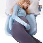 Memory Foam Pregnancy Wedge Pillows for Sleeping, Upgraded Maternity Pillow for Side Sleeper, Pregnancy Body Pillow for Pregnant Women Support for Back, Belly, HIPS, Detachable Pillow Cover (Blue)