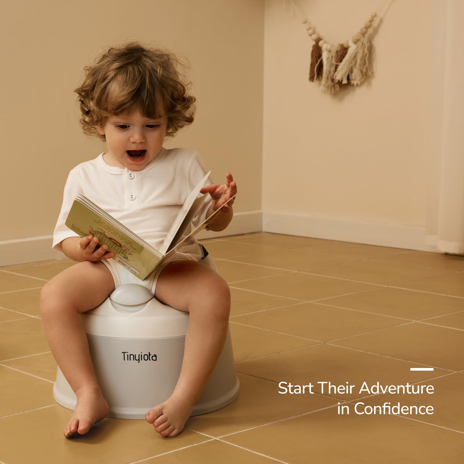 Tinyiota Toddler Potty Training Toilet, Removable Bowl with High Splash Guard, Assembles in Seconds, Easy-Clean and Travel-Ready for Boys and Girls Ages 6 Months to 3 Years (Gray)