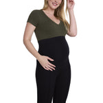 Motherhood Maternity Women's Secret Fit Over The Belly Ponte Flare Pregnancy Pant, Black, Medium