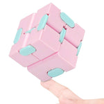 Infinitycube Fidget Toy Stress Relieving Fidgeting Game for Kids and Adults,Cute Pocket-Sized Unique Gadget for Anxiety Relief and Kill Time (Macaron Pink)
