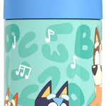 THERMOS FUNTAINER Water Bottle with Straw - 12 Ounce - Kids Stainless Steel Vacuum Insulated Water Bottle with Lid, Bluey