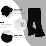 SOBOWO Baby Girl Flare Pants 3 Pack Toddler Solid Ribbed Ruffle Bell Bottoms Pants Trousers Fall Outfits