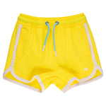 RUGGEDBUTTS Boys UPF50+ Sun Protected Stretch Dolphin Hem Swim Trunks - Neon Yellow, 3-6m