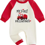 BeQeuewll Newborn Baby Boy Mardi Gras Outfit Infant Sweatshirt Jumpsuit Rompers Babys Spring Carnival Clothes