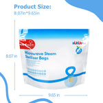 Microwave Steam Sterilizer Bags 12pc for Baby Bottles, Soothers,