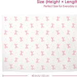 Bow Baby Blankets for Girls, Soft Nursery Minky Blankets with Muslin and Dotted Fleece Back 30x40 inches, Receiving Bed Quilt for Newborn, Infants, Toddlers