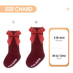 Boonbery Baby Knee High Socks Girl Non Slip Toddler Stockings Cotton Bow Ruffle Newborn Long Socks Infant Dress Sock 0-6M/6-12M/1-3Y