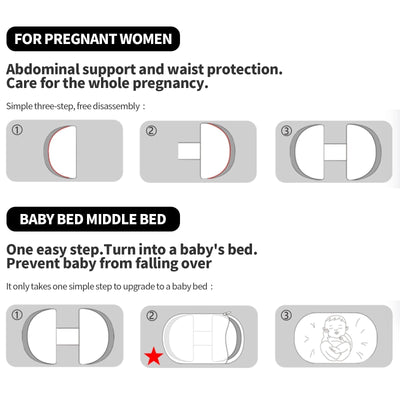Busarilar Pregnancy Pillows for Sleeping, Maternity Pillow, Pregnancy Body Pillow Support for Back, Legs, Belly, HIPS of Pregnant Women, Detachable and Adjustable with Pillow Cover (White, Small)