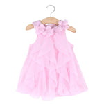 WZSYGDTC 0-24 Months Baby Party Dress Infant Girls One-Piece Romper Jumpsuit (Pink, 3-6 Months)