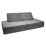 Children's Factory The Whatsit Modular Kids Couch, Toddler Sofa Bed, Modular Play Couch, Gray