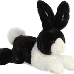 Aurora® Adorable Flopsie™ Dutch Rabbit Stuffed Animal - Playful Ease - Timeless Companions - Black 12 Inches