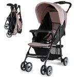 Baby Joy Lightweight Stroller, Compact Toddler Travel Stroller for Airplane, Infant Stroller w/Adjustable Backrest/Footrest/Canopy, 5-Point Harness, Storage Basket, Easy One-Hand Fold, Black