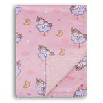 Donsonny Baby Blanket for Boys Girls Soft Minky with Double Layer Dotted Backing, Cartoon Printed 30 x 40 Inch Toddler Blanket (Rainbow Horse)