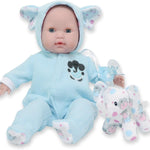 15" Realistic Soft Body Baby Doll with Open/Close Eyes | JC Toys - Berenguer Boutique | 10 Piece Gift Set with Bottle, Rattle, Pacifier & Accessories | Pink | Ages 2+