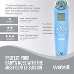 Watolt Baby Nasal Aspirator - Electric Nose Suction for Baby - Automatic Booger Sucker for Infants - Battery Powered Snot Mucus Remover for Kids Toddlers